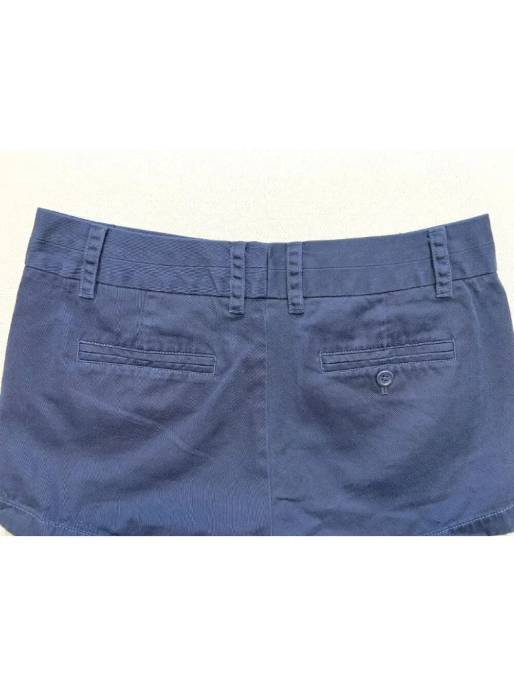 J.Crew Women's Cotton Chino Shorts Flat Front Size 2 Navy Blue Solid Pockets - Picture 9 of 10